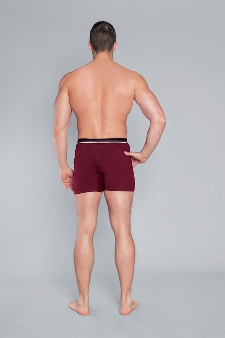 Majtki bokserki męskie, bordowe, Logan, Italian Fashion