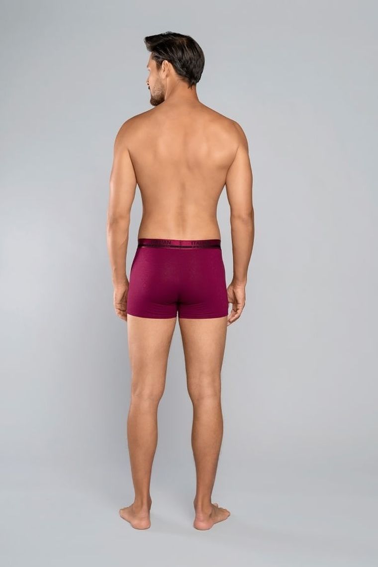Majtki bokserki męskie, bordowe, Umberto, Italian Fashion