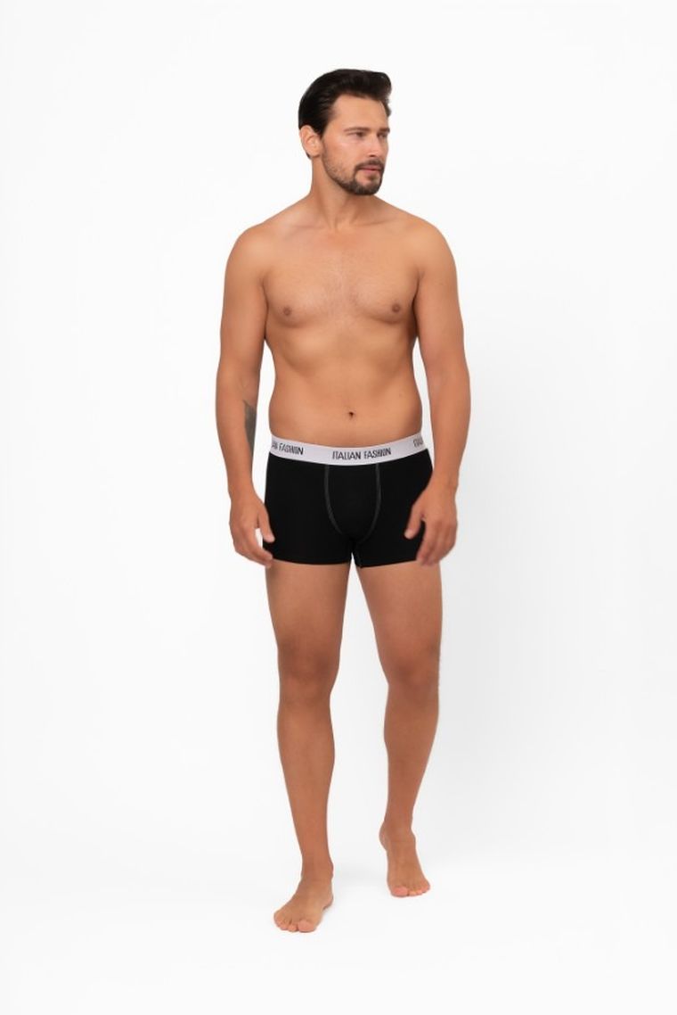 Majtki bokserki męskie, czarne, Salomon, Italian Fashion