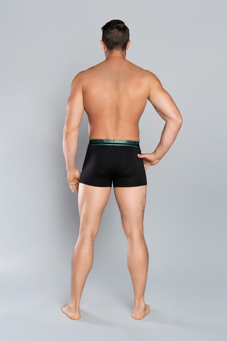 Majtki bokserki męskie, czarne, Umberto, Italian Fashion