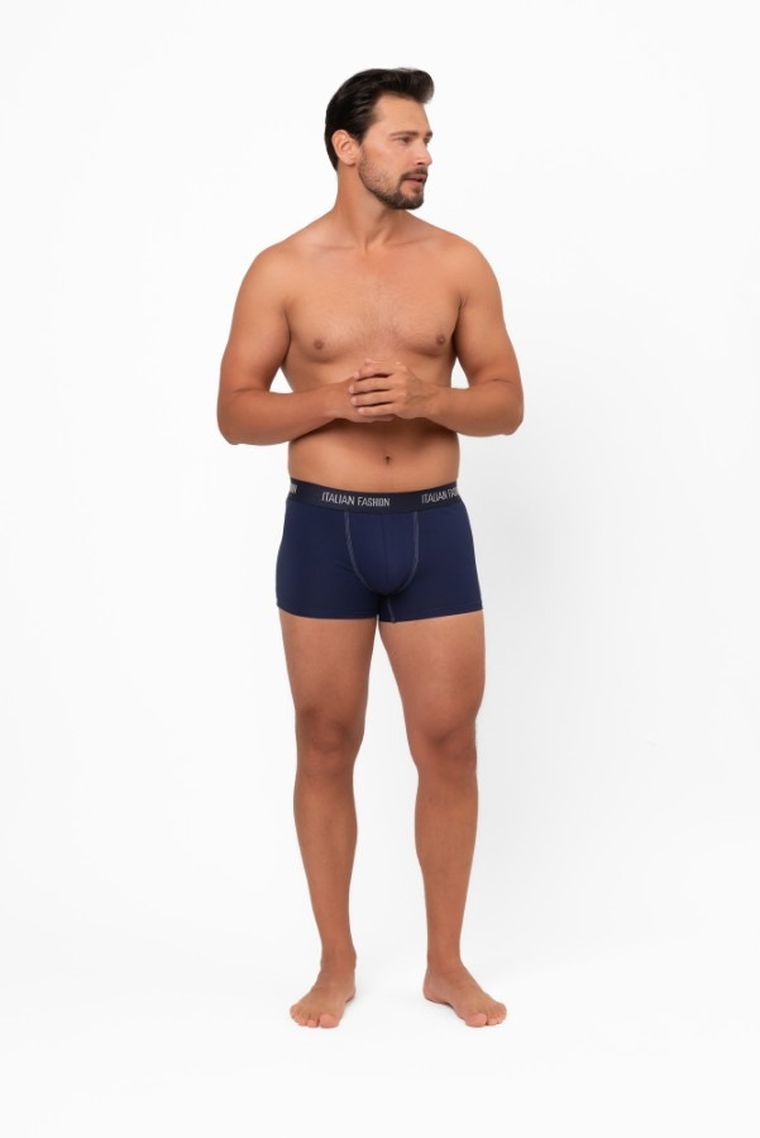 Majtki bokserki męskie, granatowe, Salomon, Italian Fashion