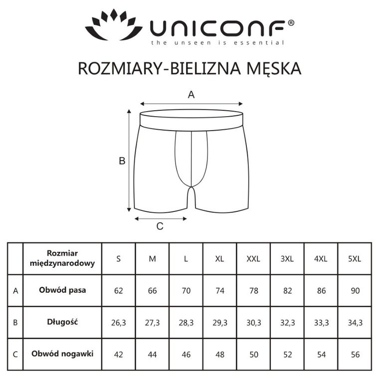 Majtki bokserki męskie, granatowe, zestaw, 3 szt., Uniconf