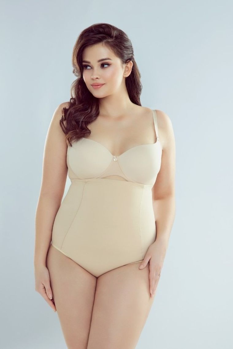 Majtki damskie z wysokim stanem, beżowe, Vadis, Eldar