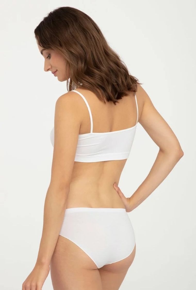 Majtki figi damskie, białe, Seamless Cotton Bikini, Gatta