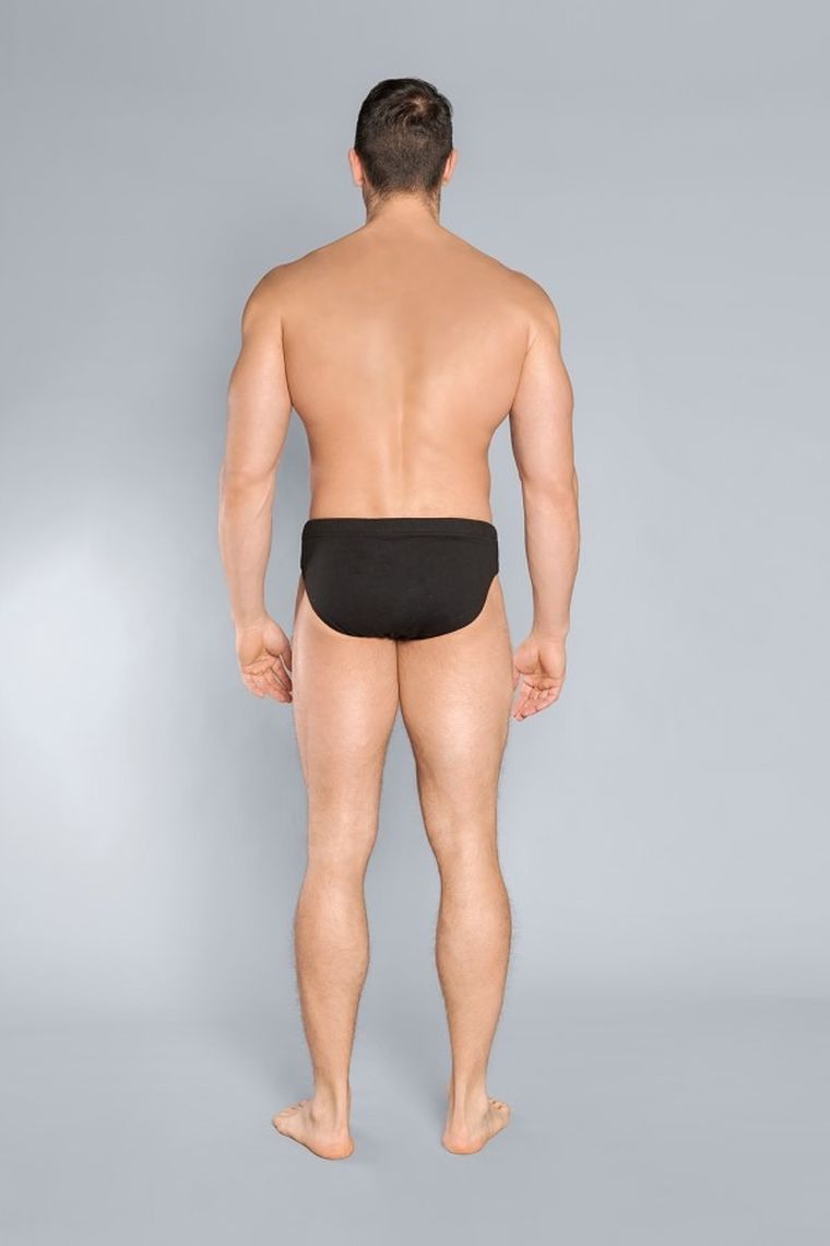 Majtki slipki męskie, czarne, Baster, Italian Fashion