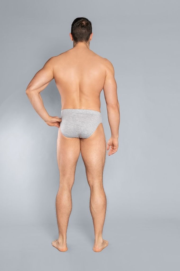 Majtki slipki męskie, szare, Baster, Italian Fashion