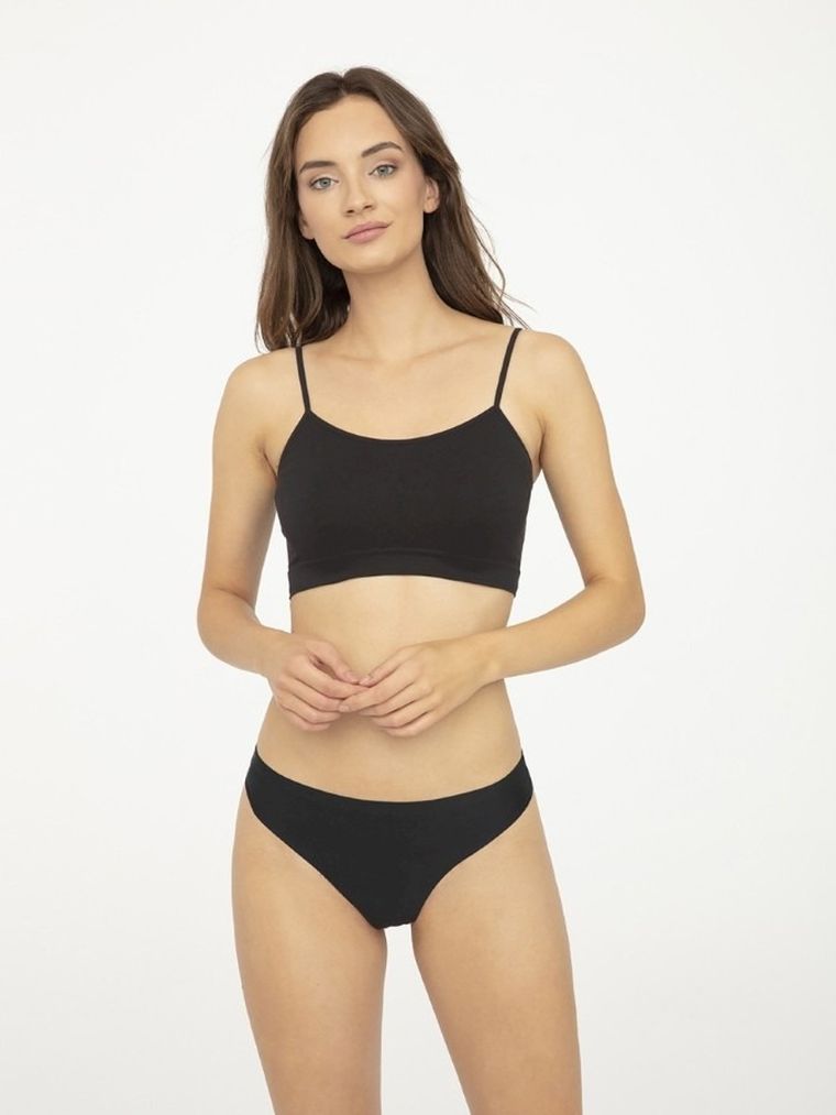 Majtki stringi damskie, czarne, Gatta