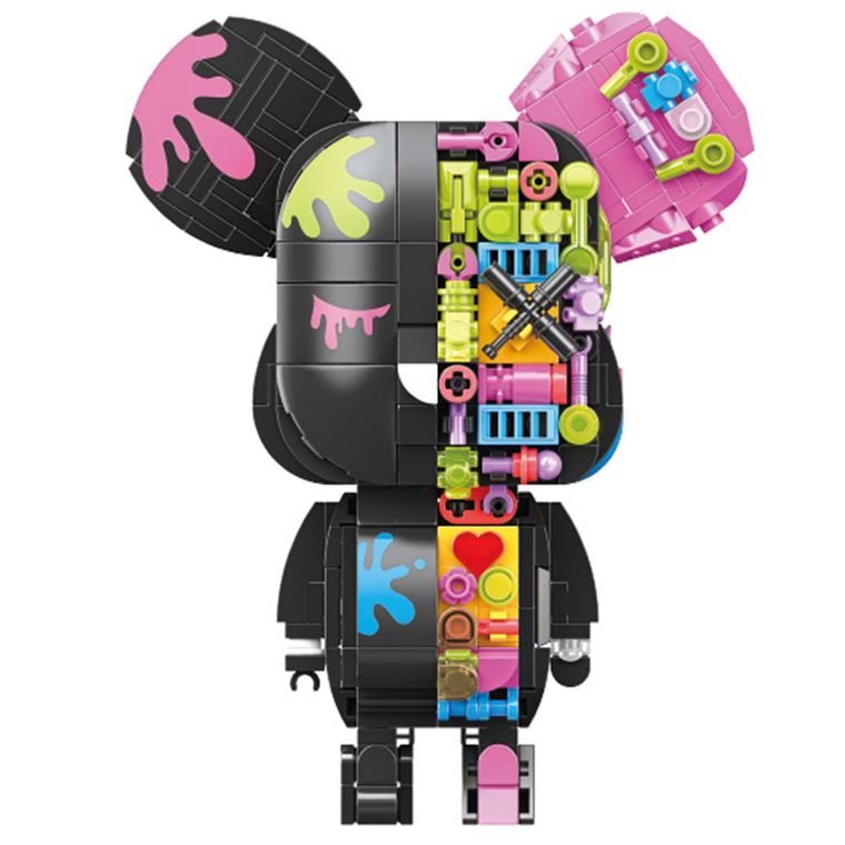 Maker Pop, Miś, klocki konstrukcyjne z magnesem, czarny