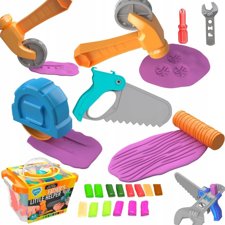 Maksik, ciastolina, narzędzia, mały pomocnik taty