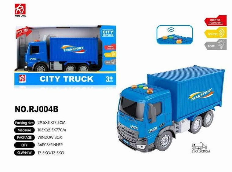 Maksik, ciężarówka, pojazd ze światłem i dźwiękiem, niebieski