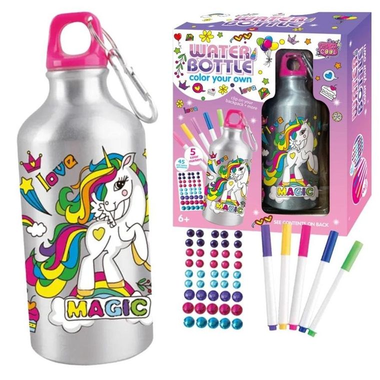 Maksik, jednorożec, butelka na wodę, zestaw kreatywny