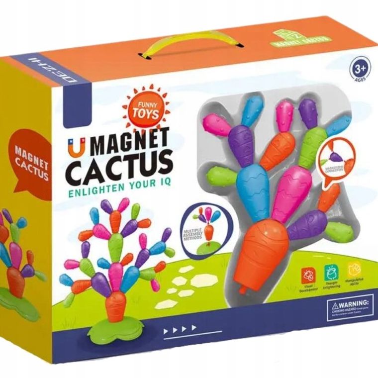 Maksik, kaktus, klocki magnetyczne XXL, 31 elementów