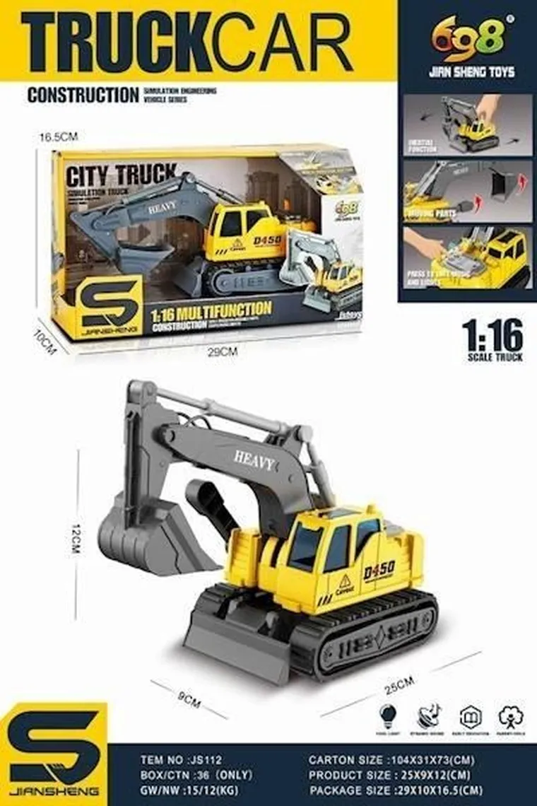 Maksik, koparka ze światłem i dźwiękiem, 1:16