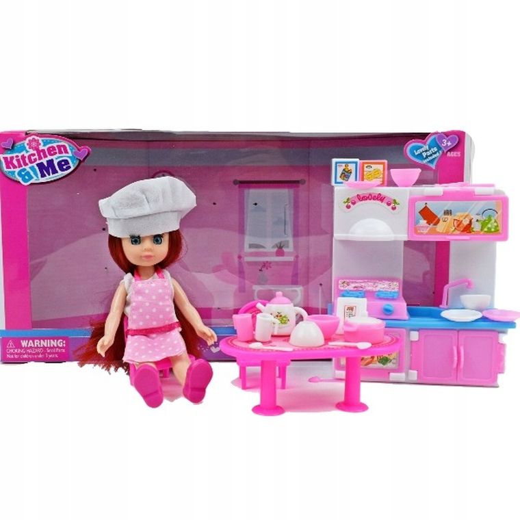 Maksik, lalka kucharka z akcesoriami kuchennymi