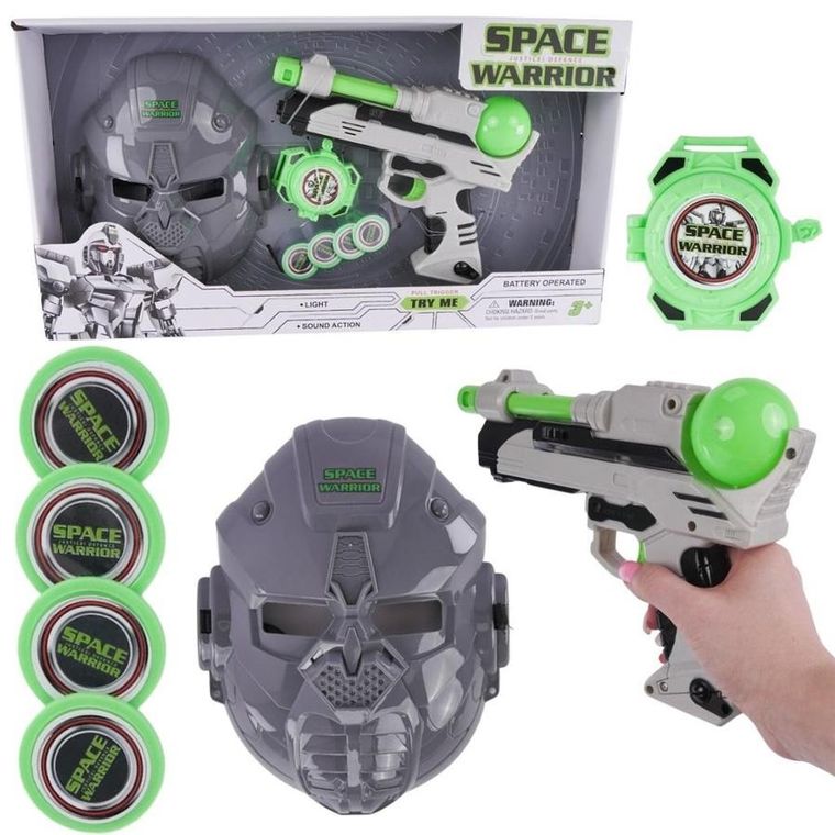 Maksik, pistolet interaktywny, maska, zestaw kosmiczny