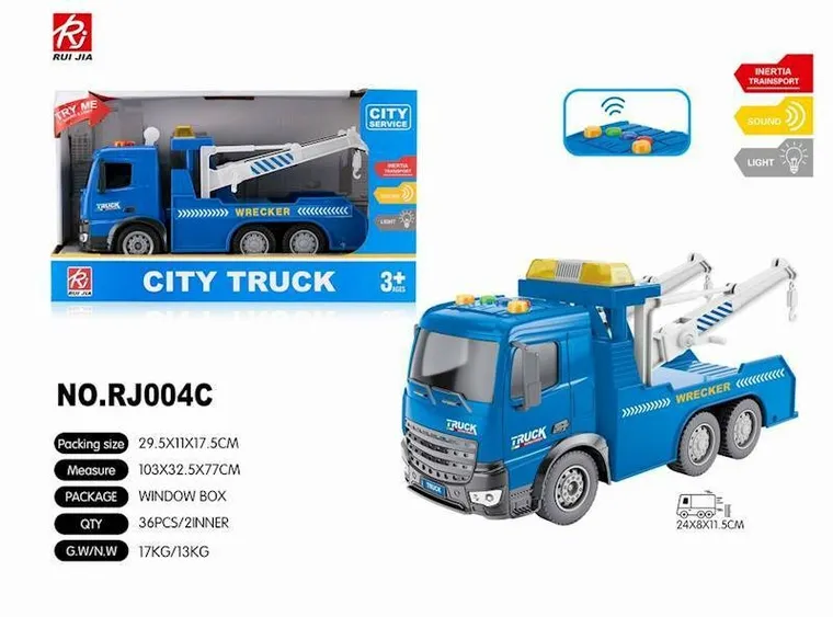 Maksik, pojazd holowniczy ze światłem i dźwiękiem, niebieski