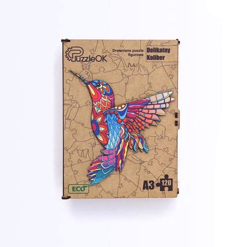 Maksik, puzzle drewniane, delikatny koliber, 120 elementów