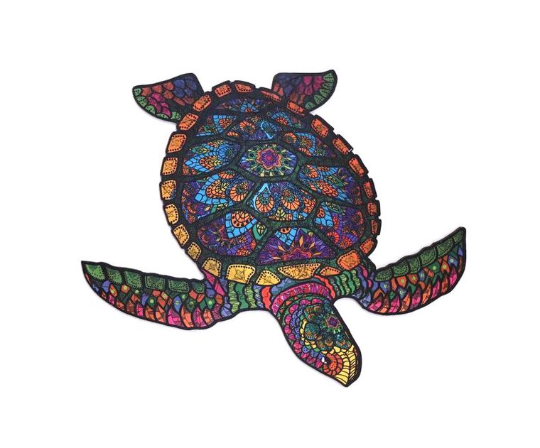 Maksik, puzzle drewniane, długowieczny żółw, 126 elementów