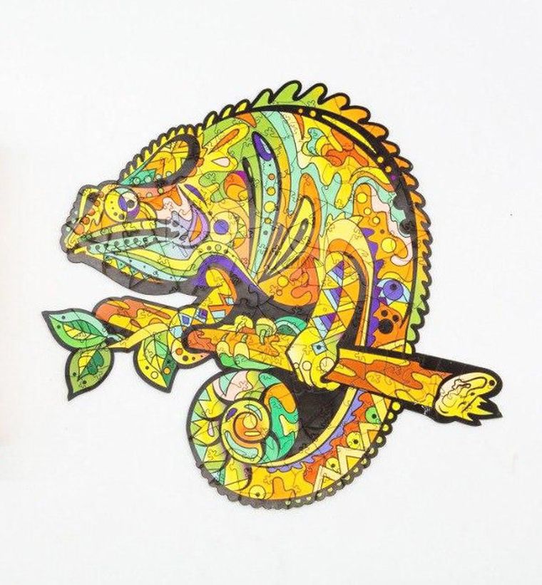 Maksik, puzzle drewniane, kameleon, 130 elementów
