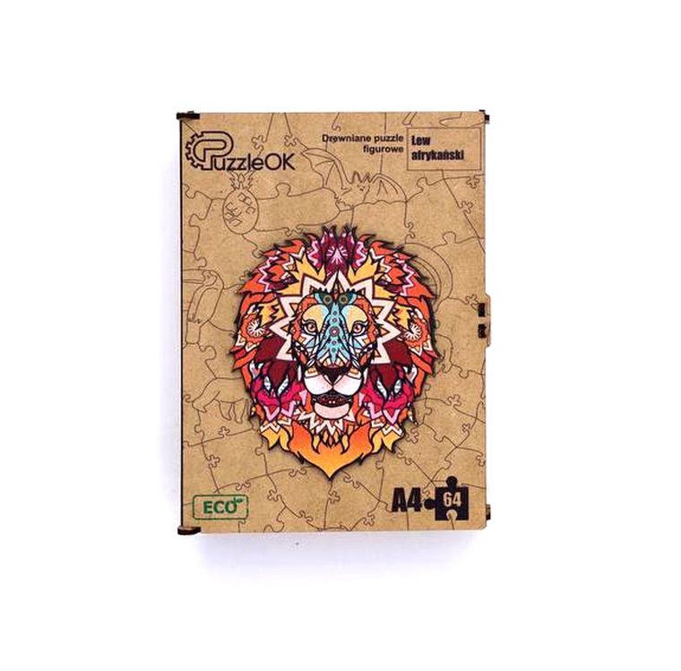 Maksik, puzzle drewniane, lew afrykański, 133 elementów