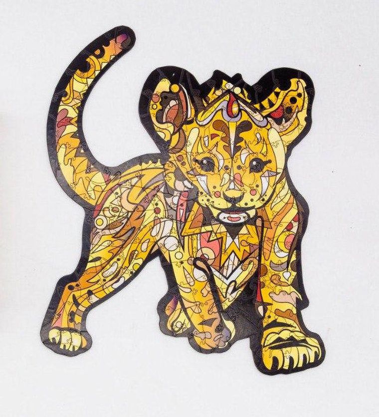 Maksik, puzzle drewniane, simba lwiątko, 130 elementów