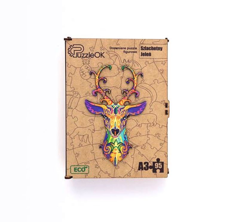 Maksik, puzzle drewniane, szlachetny jeleń, 95 elementów