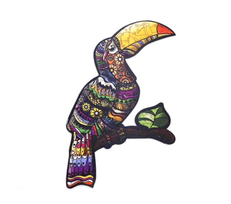 Maksik, puzzle drewniane, tropikalny tukan, 127 elementów