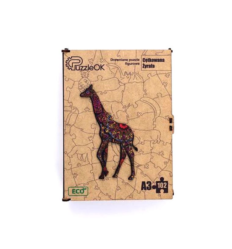 Maksik, puzzle drewniane, żyrafa, 102 elementów