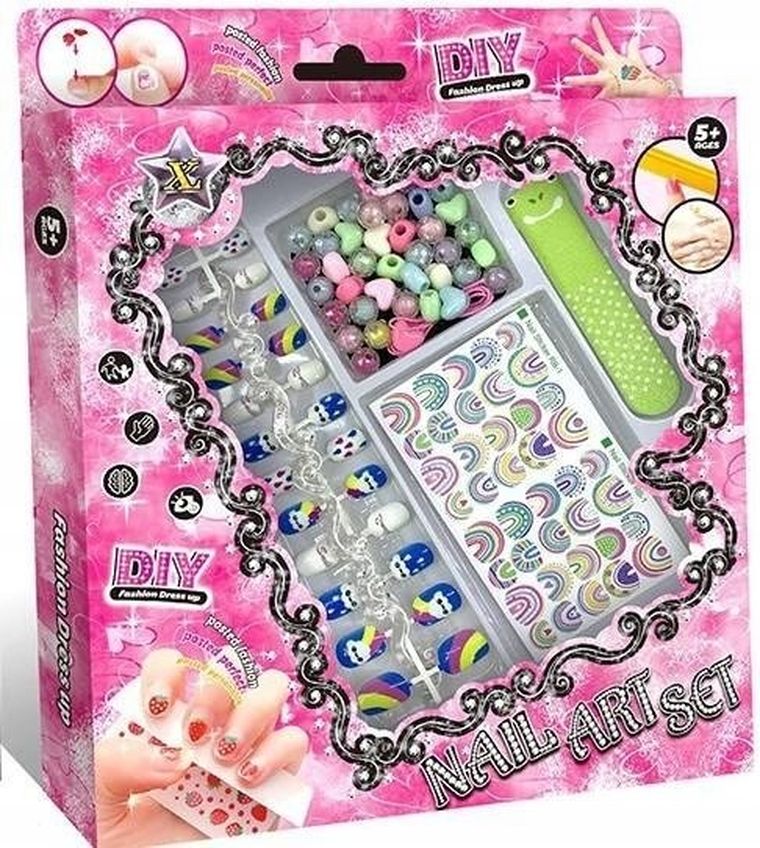 Maksik, zestaw piękności z koralikami i pilnikiem do paznokci