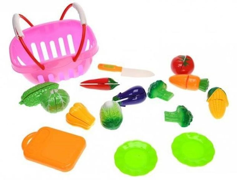 Maksik, zestaw warzyw do krojenia w koszyku