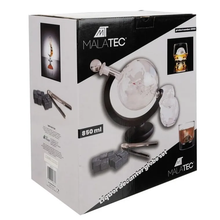 Malatec, karafka, globus, zestaw do whisky