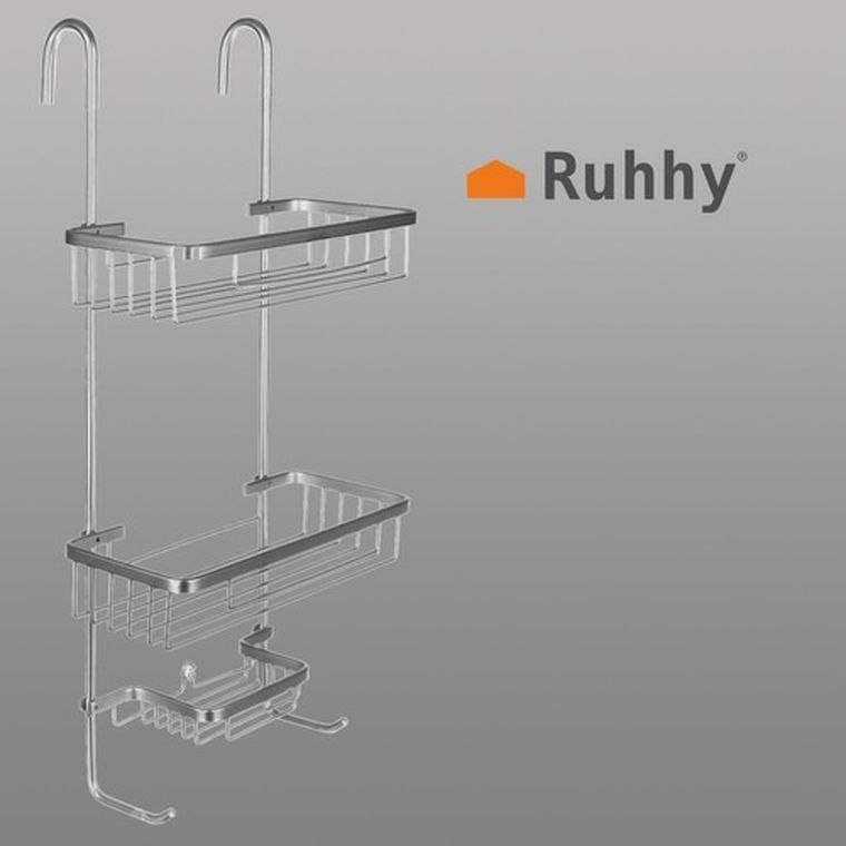 Malatec, półka prysznicowa zawieszana, srebrna