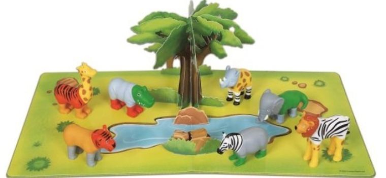 MalBlo, Magnetic, mini zwierzęta z dżungli, zestaw figurek z planszą