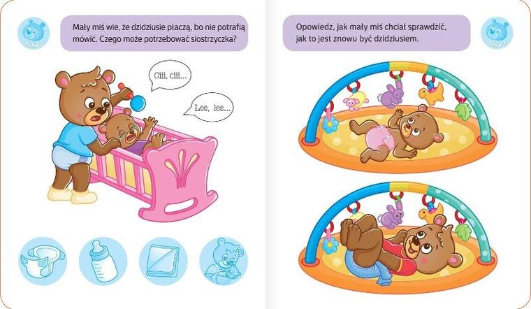 Mały miś zostaje starszym bratem. Aktywizująca książeczka z naklejkami 2+