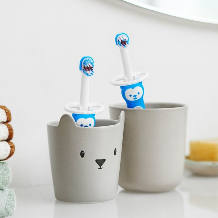 Mam, Baby’s Brush, szczoteczka do zębów dla niemowląt z ogranicznikiem, niebieska