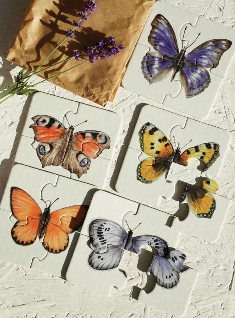 Mama Maluje, Motyle, puzzle, 5-4 elementowy