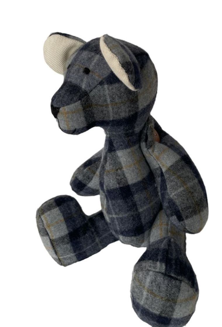 Manufaktura Misia, miś Józek, rozmiar L, krata niebiesko/szara