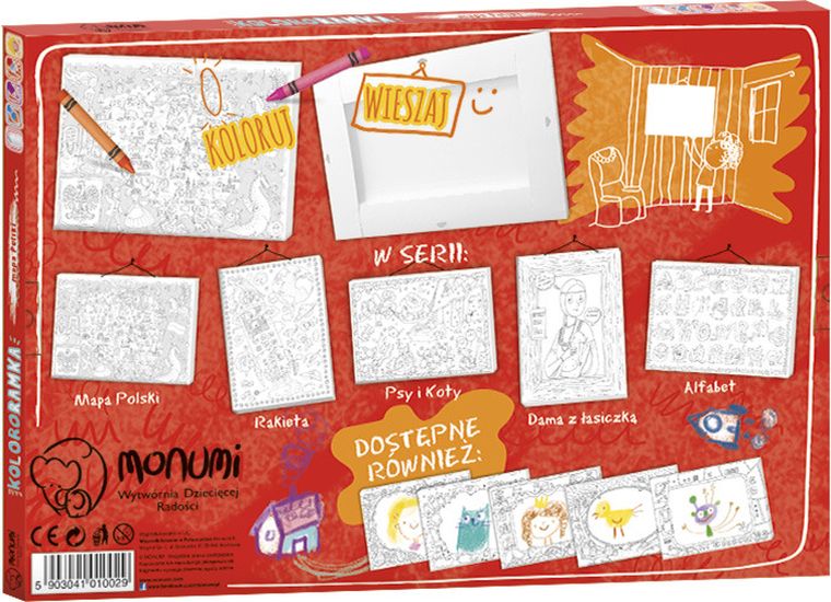 Mapa Polski. Kolorowanka ramka do zawieszenia