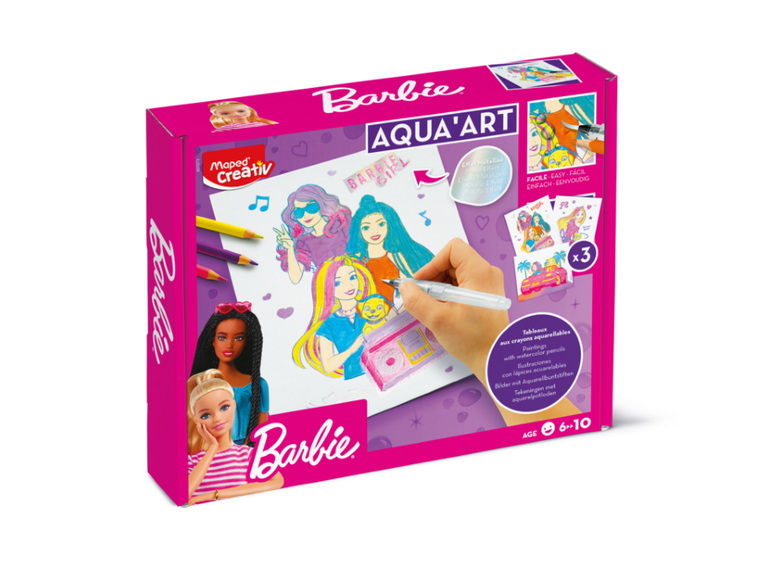 Maped Creativ, Barbie, Aqua Art, obrazy akwarelowe, zestaw kreatywny