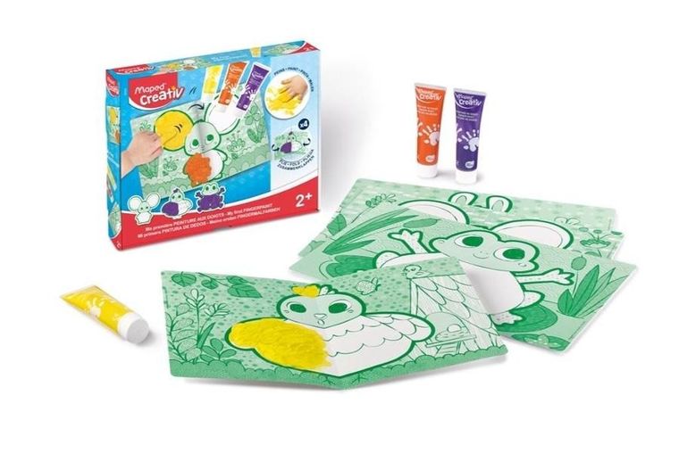 Maped Creativ, farbowane zwierzątka, zestaw z farbami do malowania palcami, 3 kolory