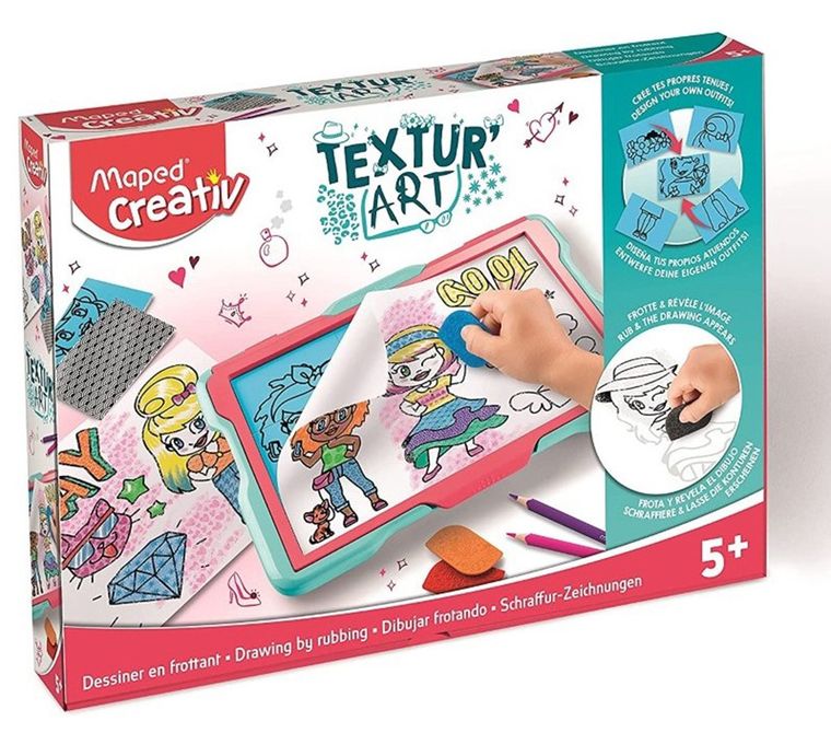 Maped Creativ, Textur'Art, tablica do odrysowywania, zestaw artystyczny, czerwono-niebieski
