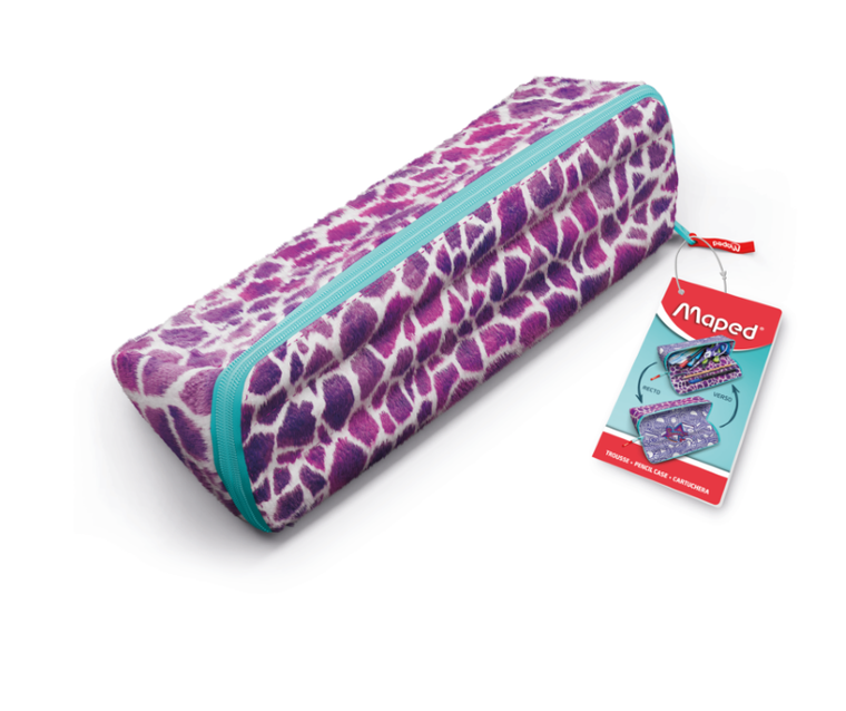 Maped, Effect, piórnik do pokolorowania, futerko, różowy