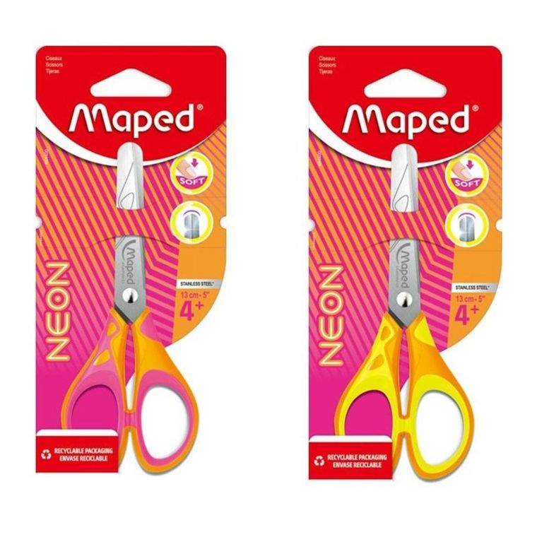 Maped, Neon Soft, nożyczki szkolne, 13 cm, 1 szt.
