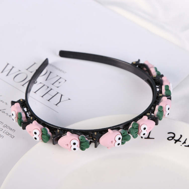 Marchewka, opaska na głowę ze spinkami do włosów