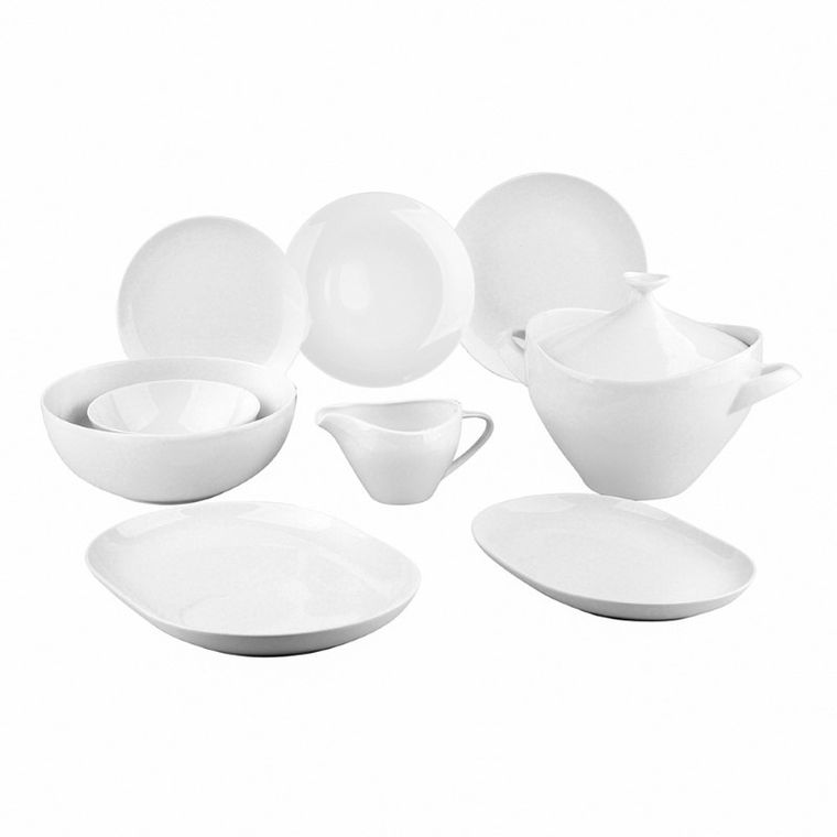 MariaPaula, Moderna Biała, serwis obiadowy 6 osób, 24 elementy