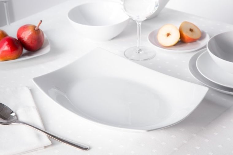 MariaPaula, Moderna Kwadratowa Biała, półmisek, 33 cm