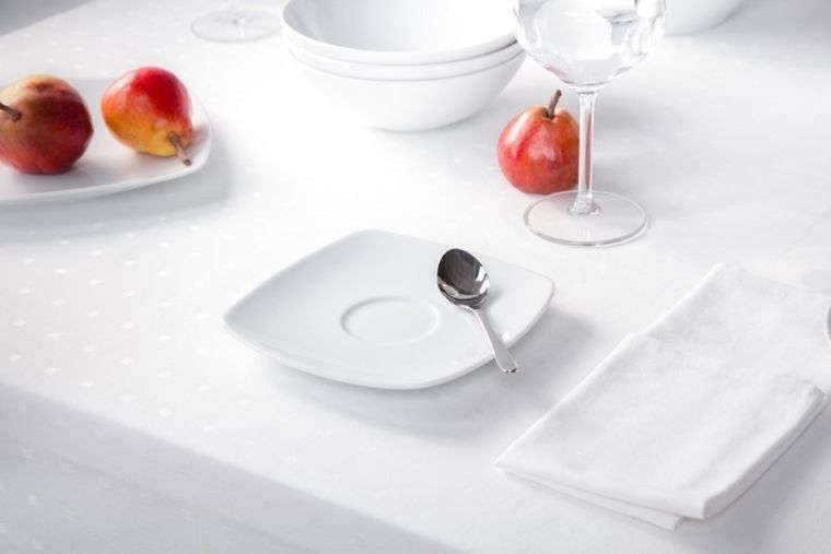 MariaPaula, Moderna kwadratowa biała, spodek 16 cm