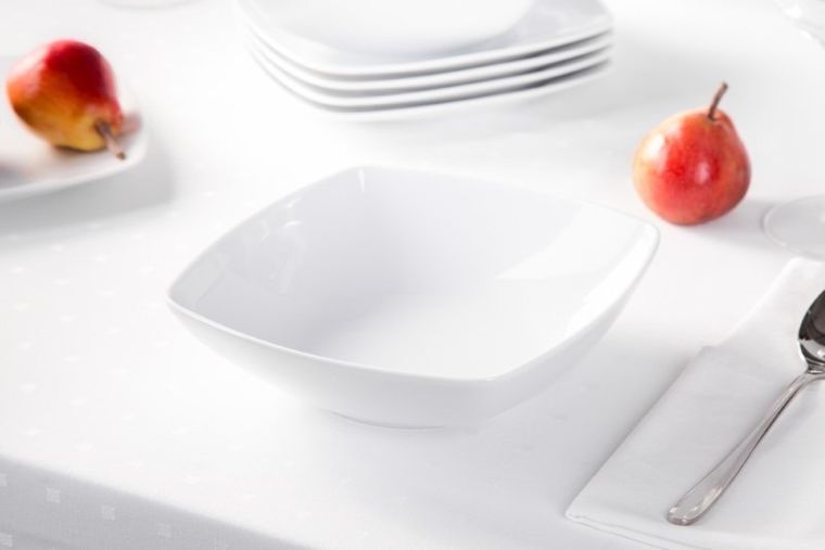 MariaPaula, Moderna Kwadratowa Biała, talerz głęboki, 20,5 cm