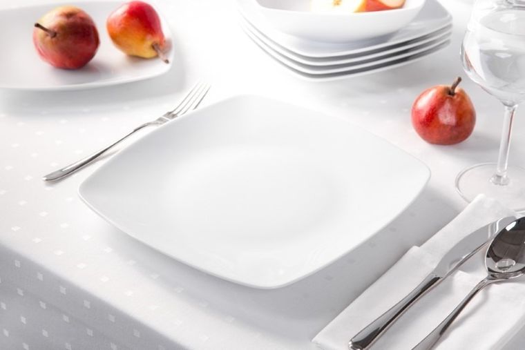 MariaPaula, Moderna Kwadratowa Biała, talerz płytki, 25 cm