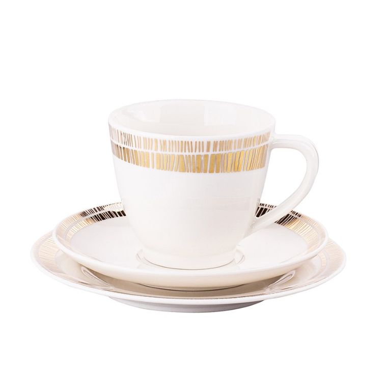 MariaPaula, Nova Solaris, zestaw kawowy dla 6 osób, Ecru, 18 elementów